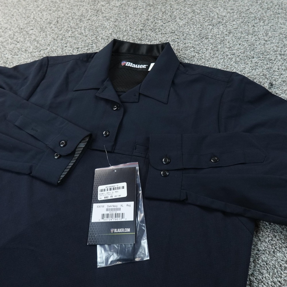 NEW Blauer Shirt Womens XL Navy Blue Flex RS Long Sleeve Polo Base Work Duty Top